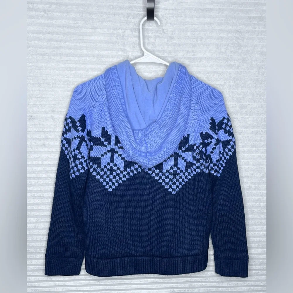 Vintage GAP Kids Knit Fleece Y2K Holiday Hooded Long Sleeve warm sweater XL 12